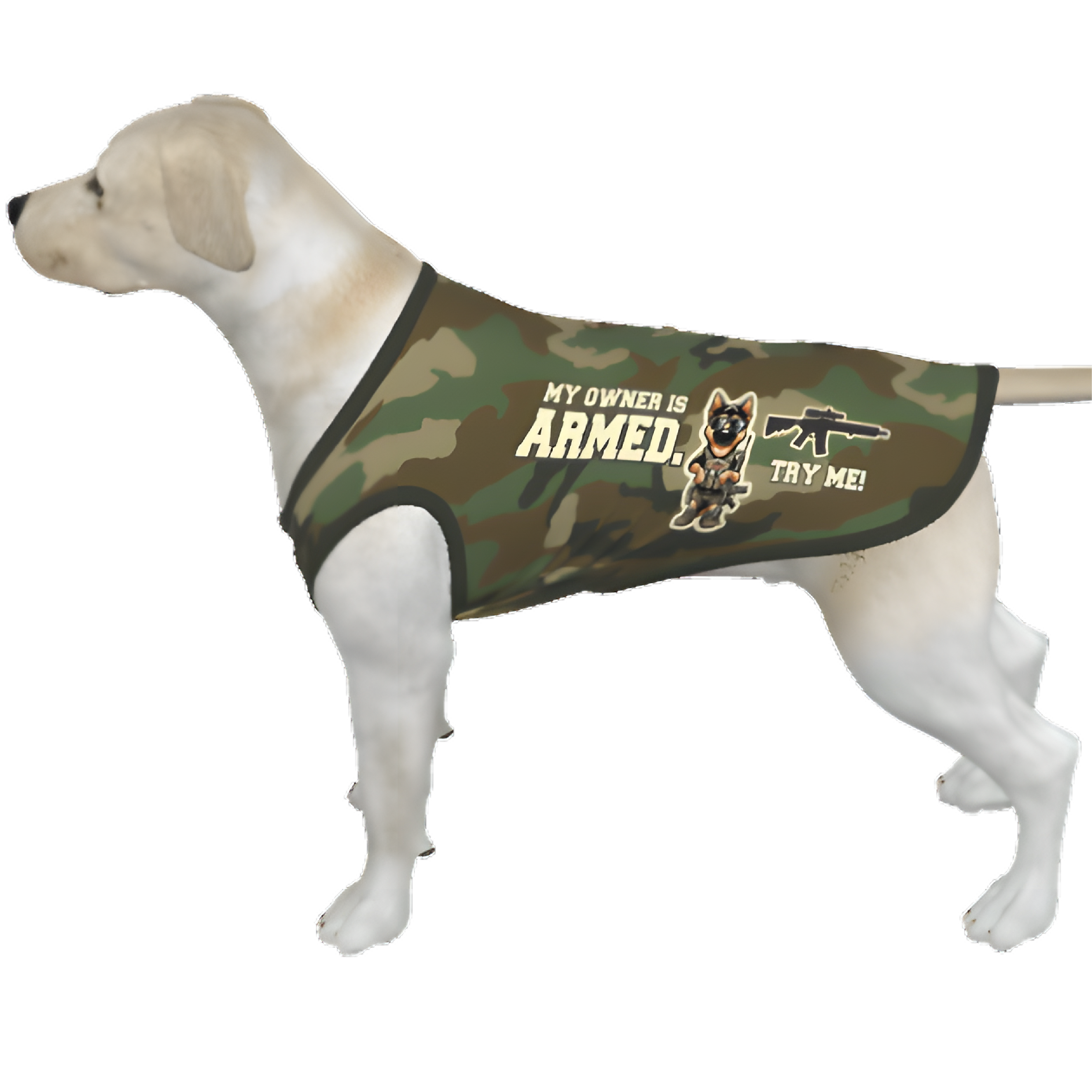 German Shepard- Camo - My Owner Is Armed- Anti Woke Pets Big Dog's Tank Top